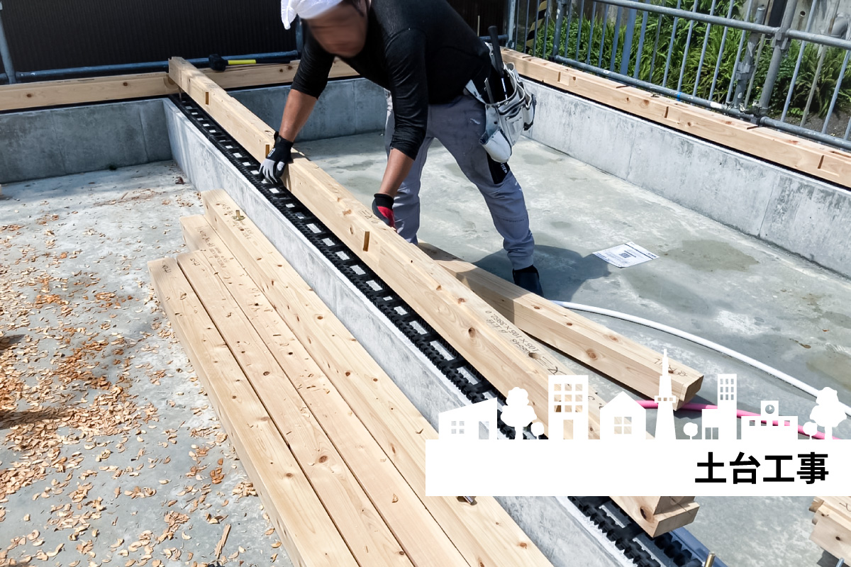 【現場風景】土台工事 写真